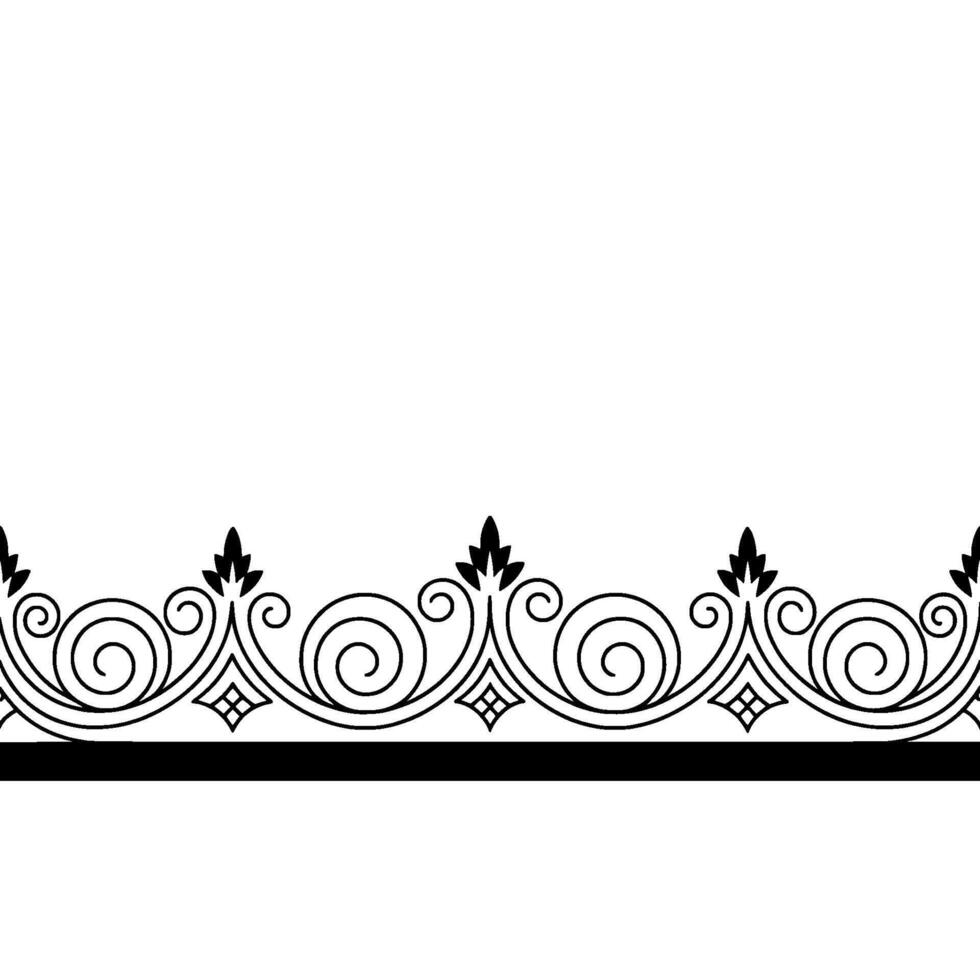 Elegant Ornamental Border Black White, Minimalist vector