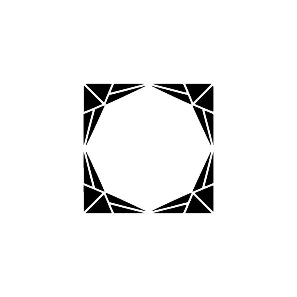 Abstract Geometric Frame Black Triangles On White Background vector