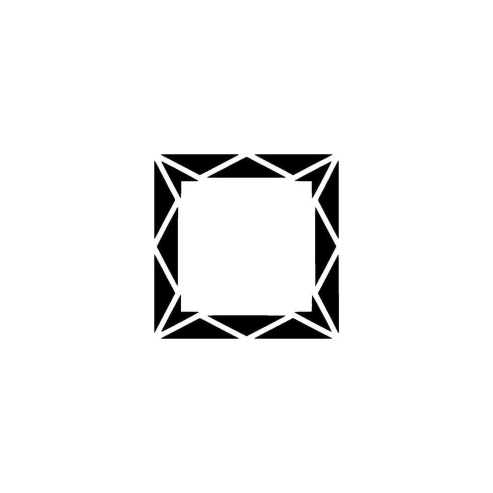 Geometric Black Square Frame On White Background vector