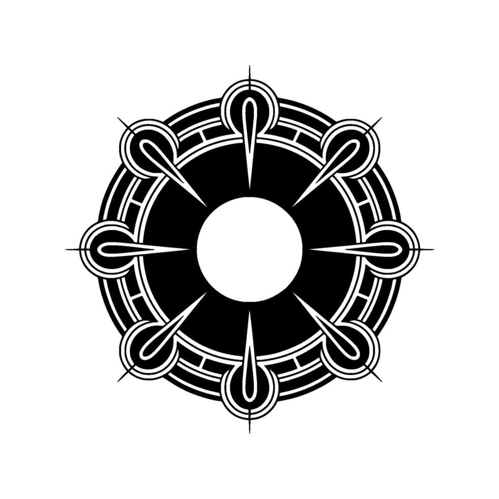 Art Deco Geometric Mandala Black White Decorative vector