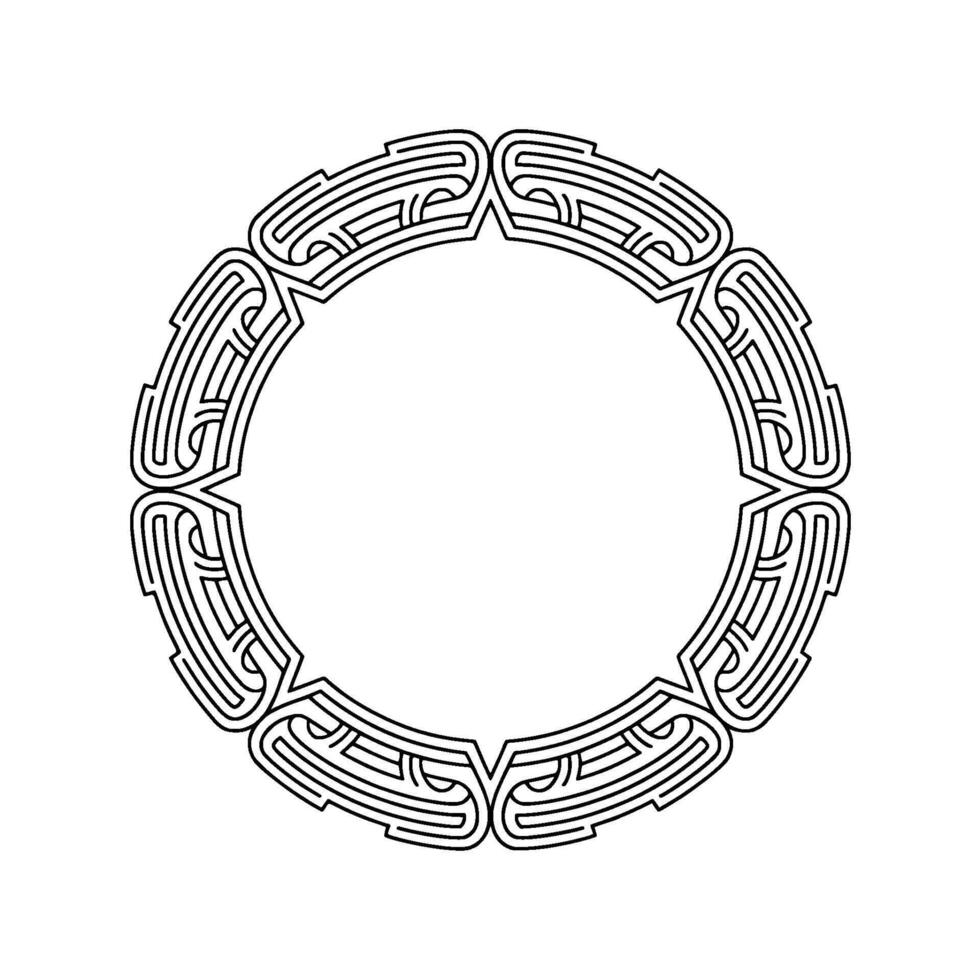 Geometric Line Art Circular Frame Element, Minimalist vector