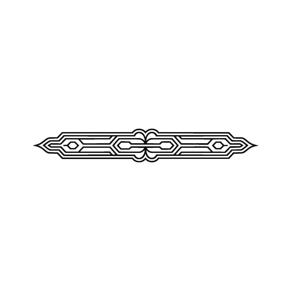 Geometric Ornamental Border In Black On White, Minimalist Decor vector