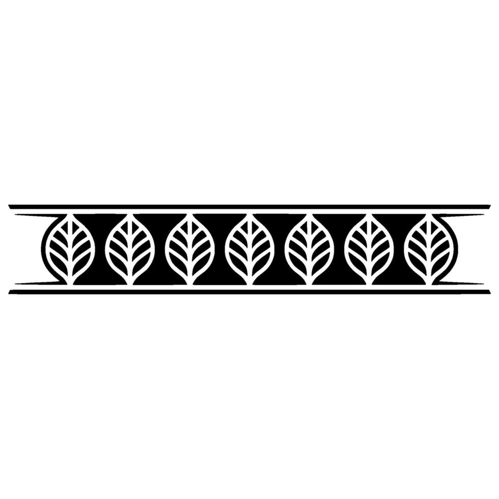 Minimalist Black And White Leaf Border Element vector