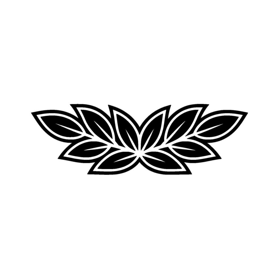 Black White Leafy Floral Border, Minimalist, Elegant Illustration vector