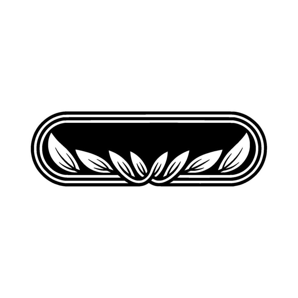 Elegant Black White Leafy Frame For Branding, Or Decorative Use vector