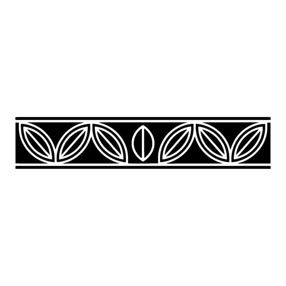 Geometric Leaf Border, Elegant Black White vector