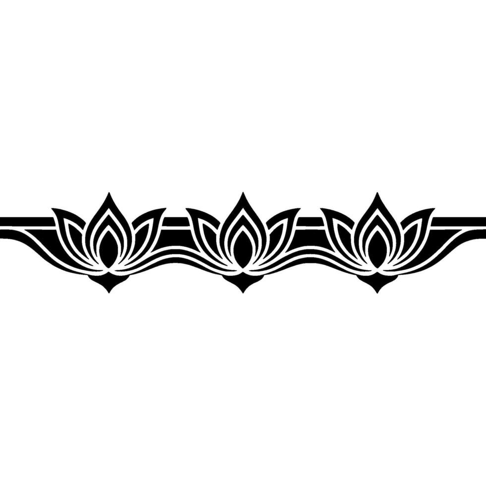 Elegant Lotus Border Minimalist Black White vector