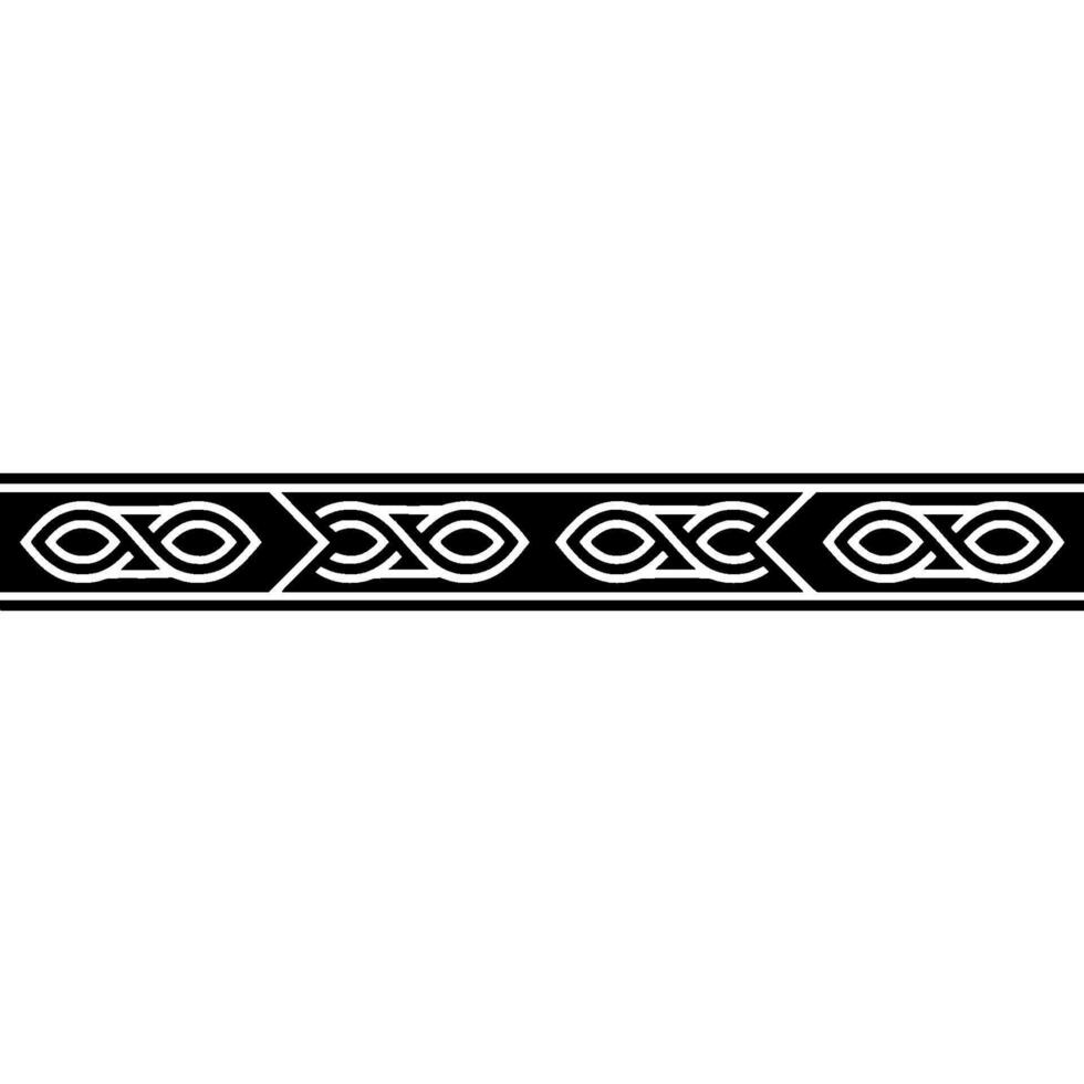 Celtic Knotwork Border Ornament In Black And White, Elegant Element vector