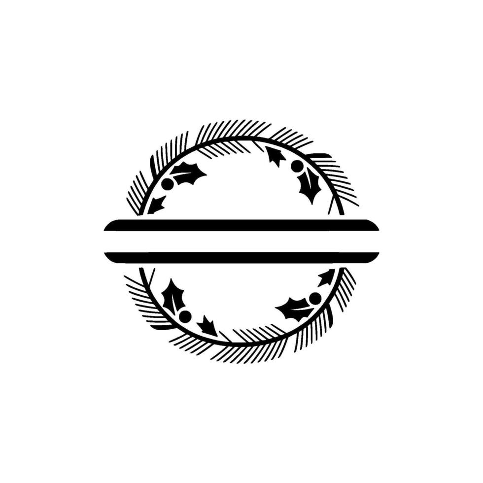 Minimalist Christmas Wreath With Space For Text vector