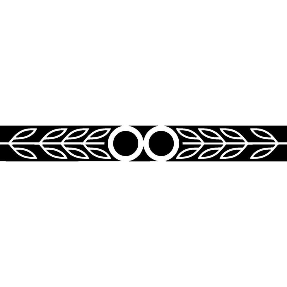 Minimalist Black And White Leaf Border - Geometric vector
