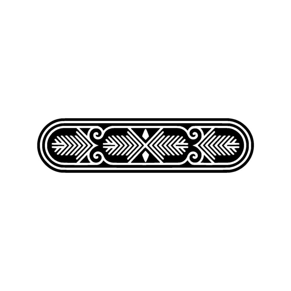 Abstract Geometric Ornament Black White Decorative Border vector