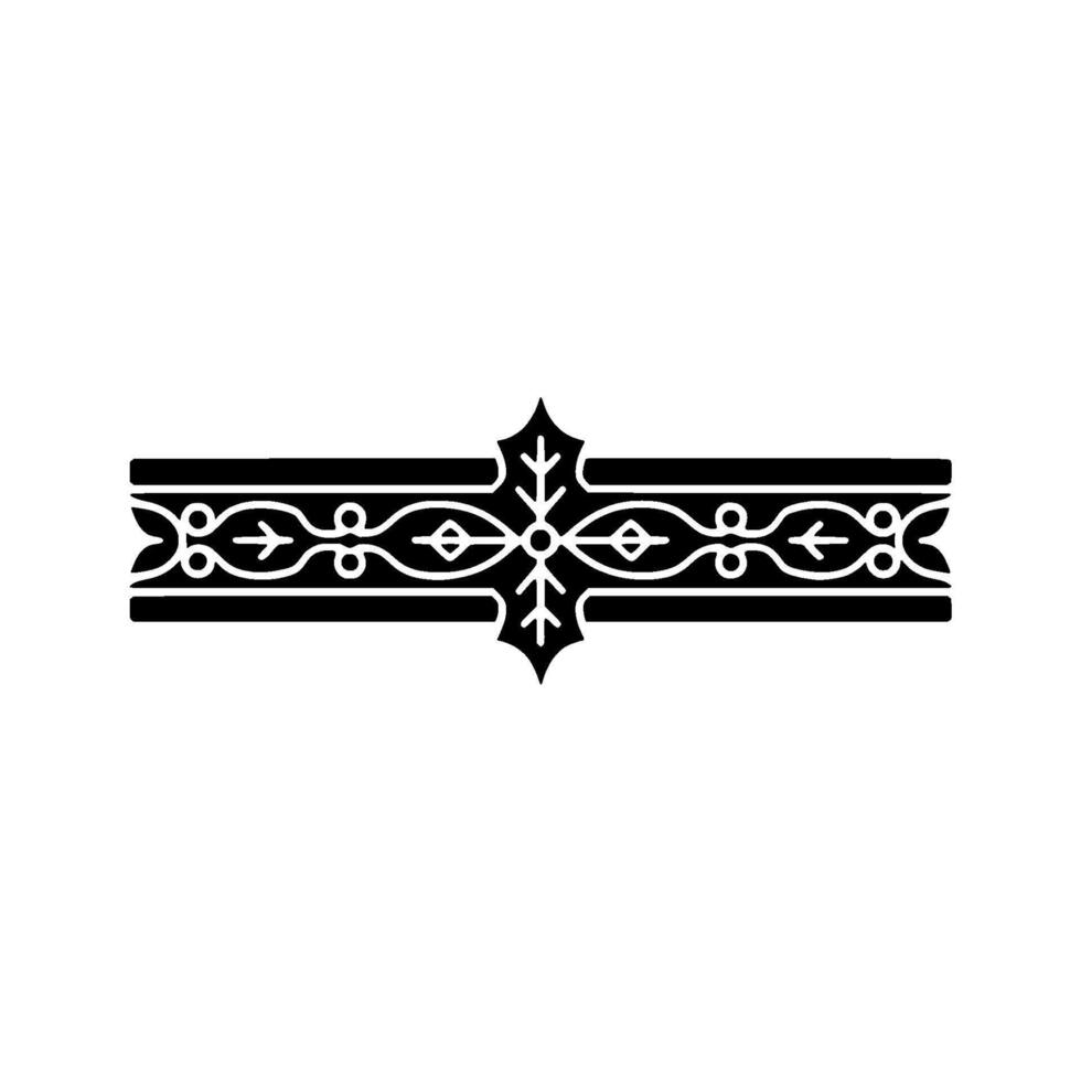 Black White Decorative Border Element, Elegant Floral vector