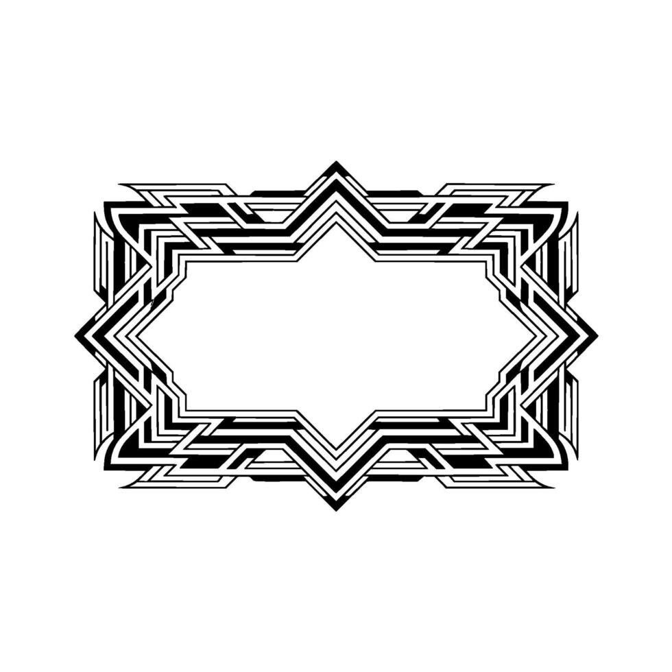 Art Deco Starburst Frame On White, Geometric, Illustration vector