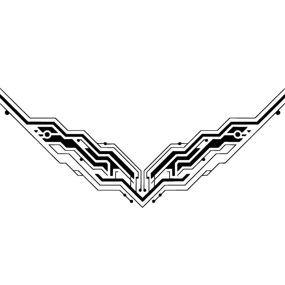 Modern Tech Circuitry Element Abstract Minimalist vector