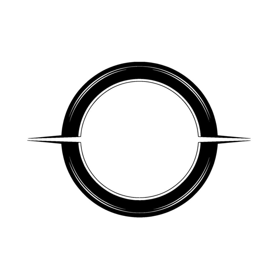 Minimalist Compass Rose Black Circle And Arrows On White vector