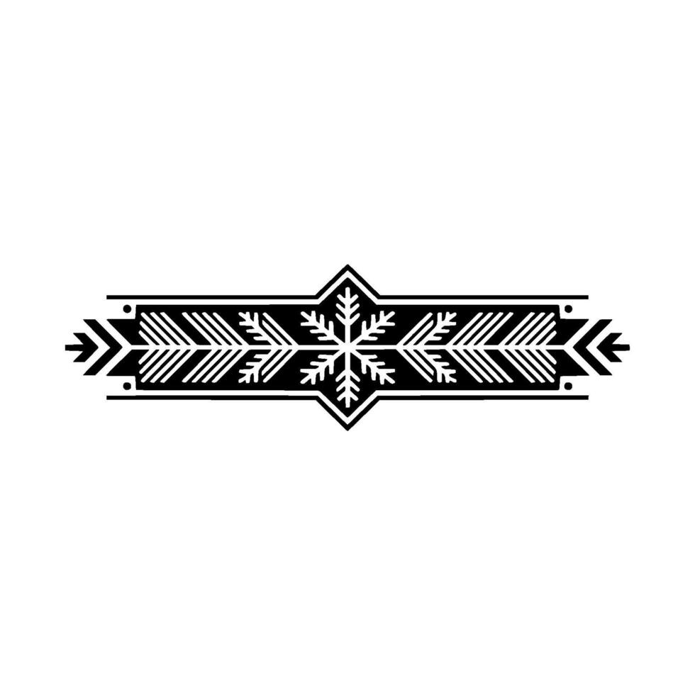 Minimalist Winter Snowflake Border, Black And White, Elegant vector