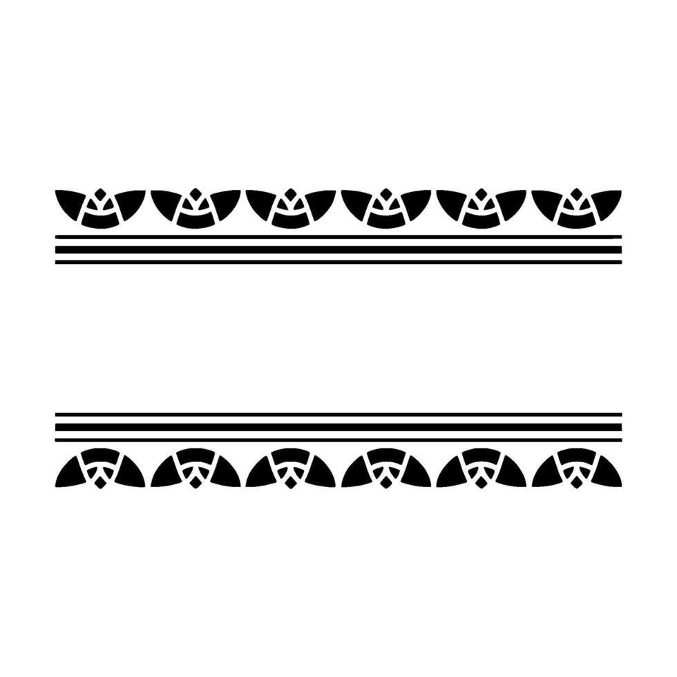 Decorative Black Floral Border With Negative Space vector