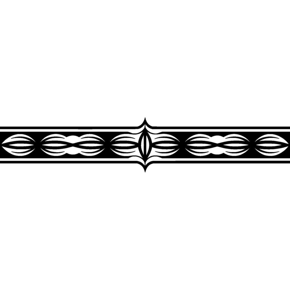 Geometric Black Ornamental Border On White vector