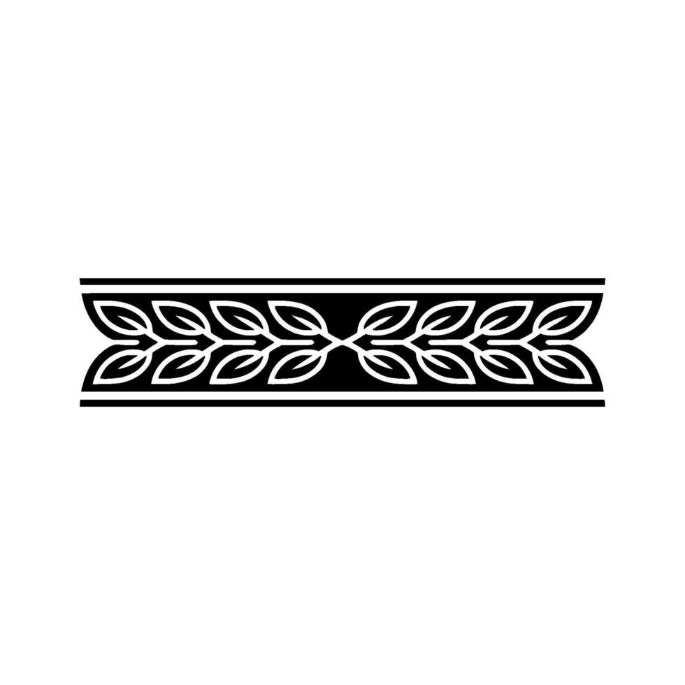 Elegant Leaf Border Black White Ornament vector