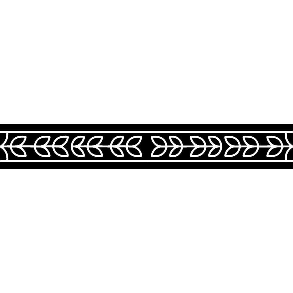 Elegant Border Leaf Motif, Minimalist, Decorative Element vector