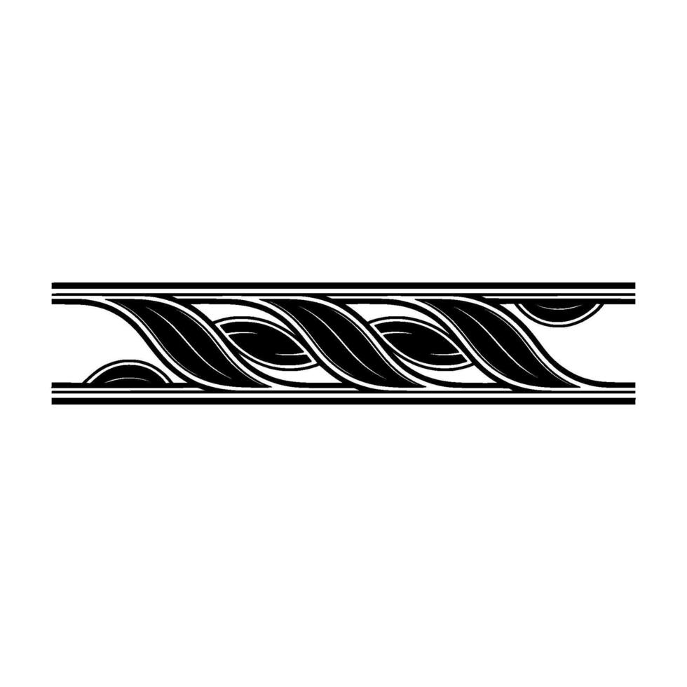 Elegant Black And White Woven Border Element vector