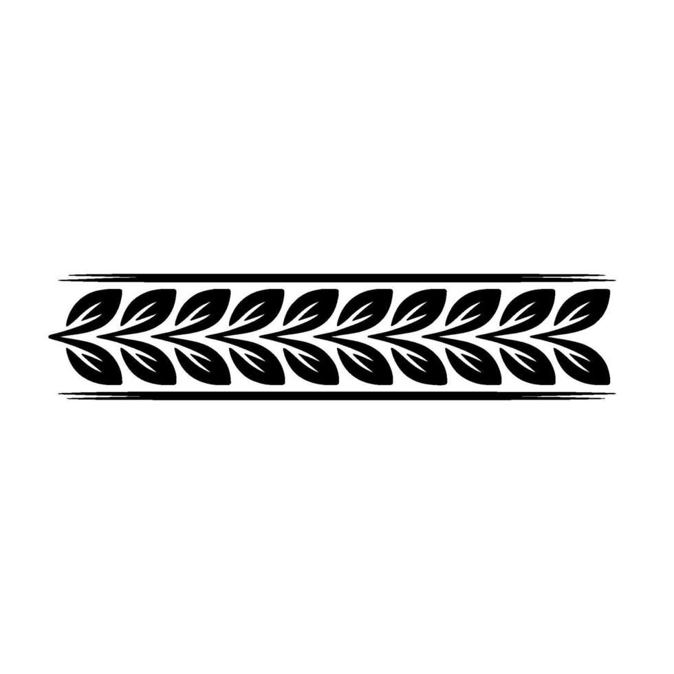 Minimalist Leaf Border, Black White, Ornamental Element vector