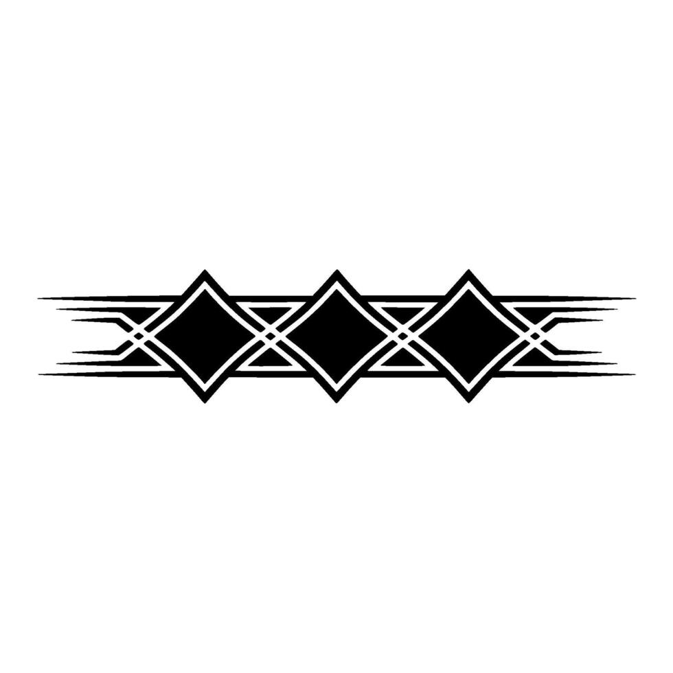 Geometric Border Element Abstract Diamond Pattern, Black White vector