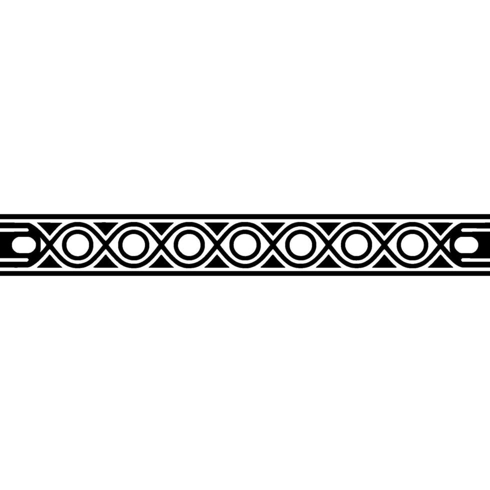 Geometric Black And White Border Element On Light Gray Background vector