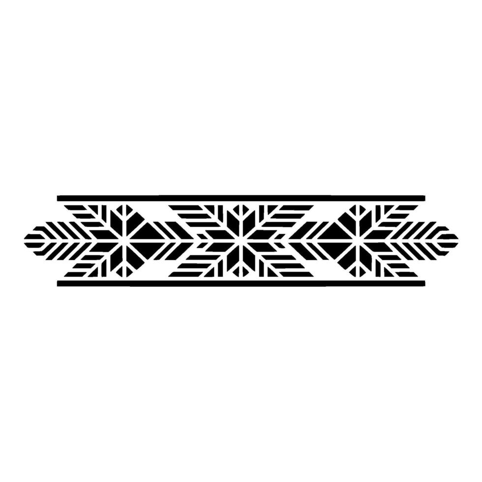 Geometric Snowflake Border In Black And White vector