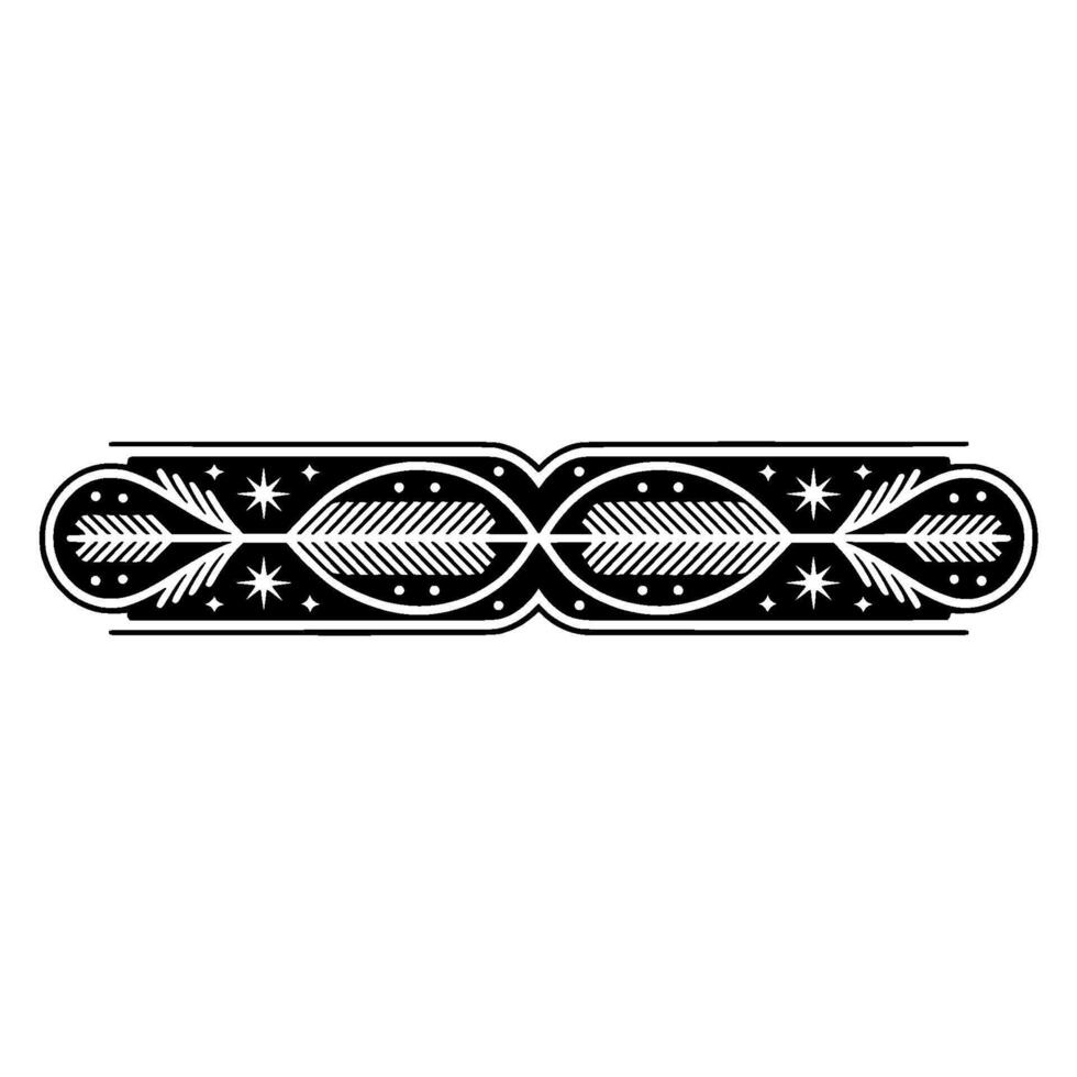 Elegant Black And White Decorative Border Element On White vector