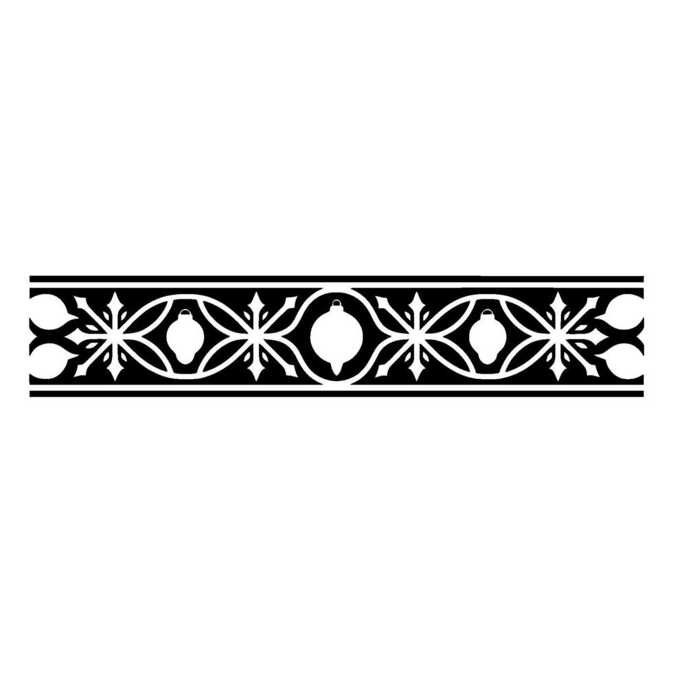 Ornamental Black And White Border Element, Illustration vector
