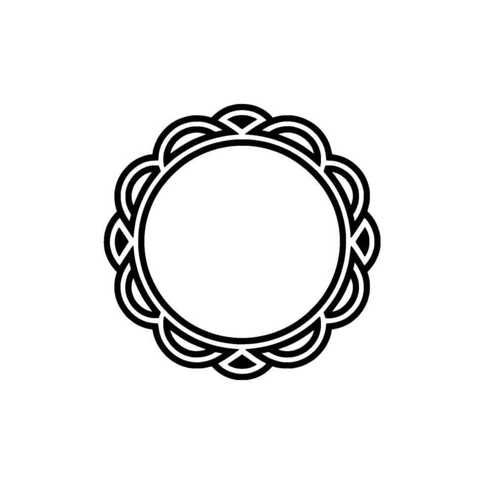 Elegant Circular Decorative Frame In Black And White vector