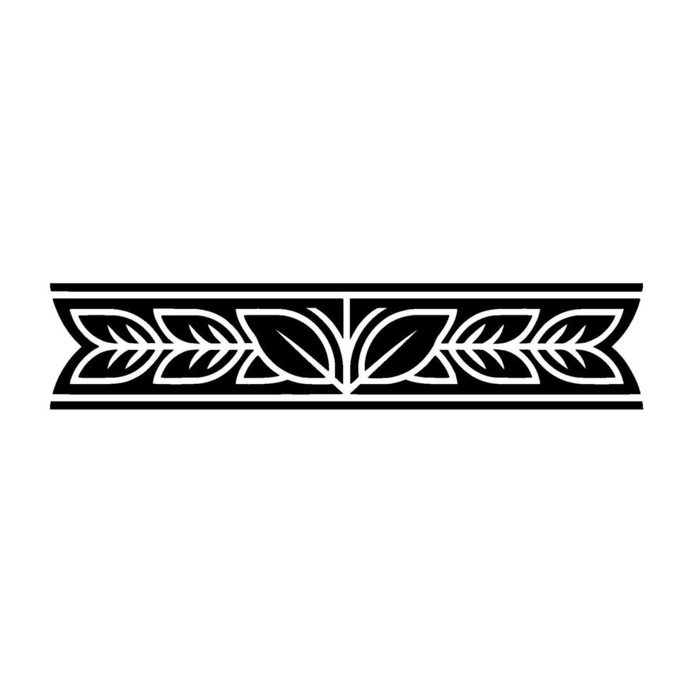 Elegant Black White Leaf Border Decorative vector