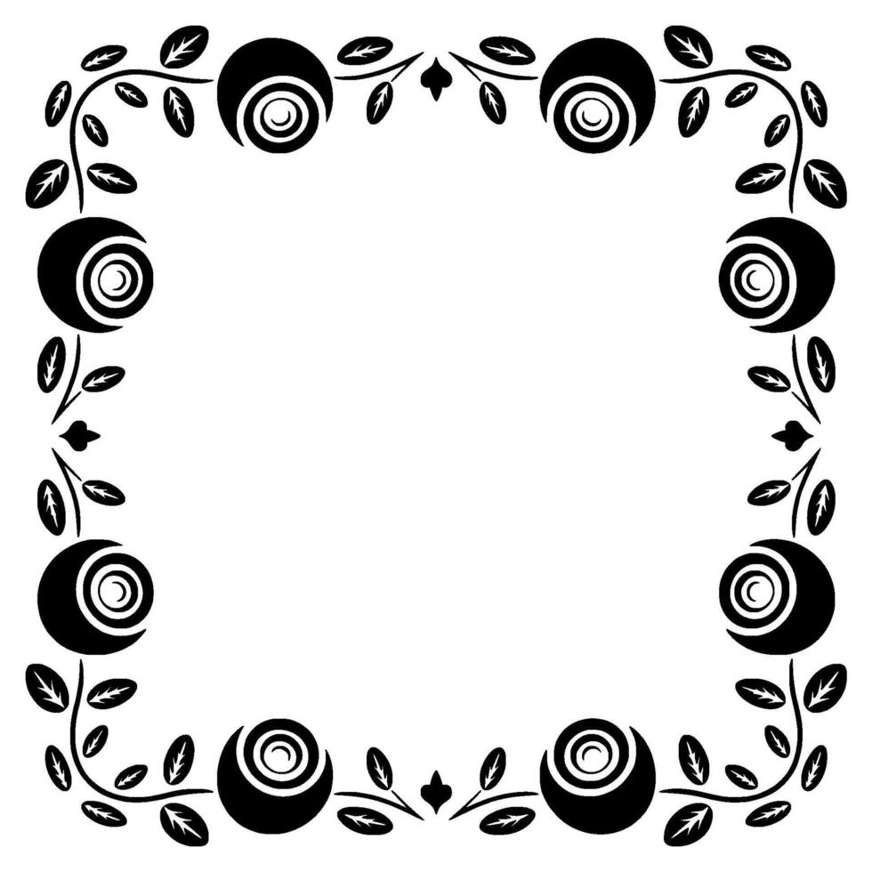 Elegant Black Floral Frame With Modern Minimalist vector