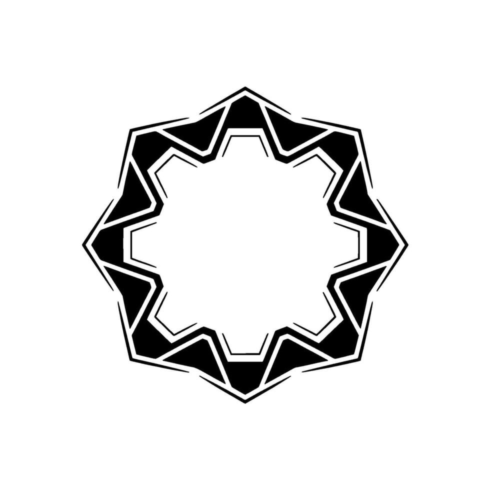 Geometric Starburst Frame, Black And White vector