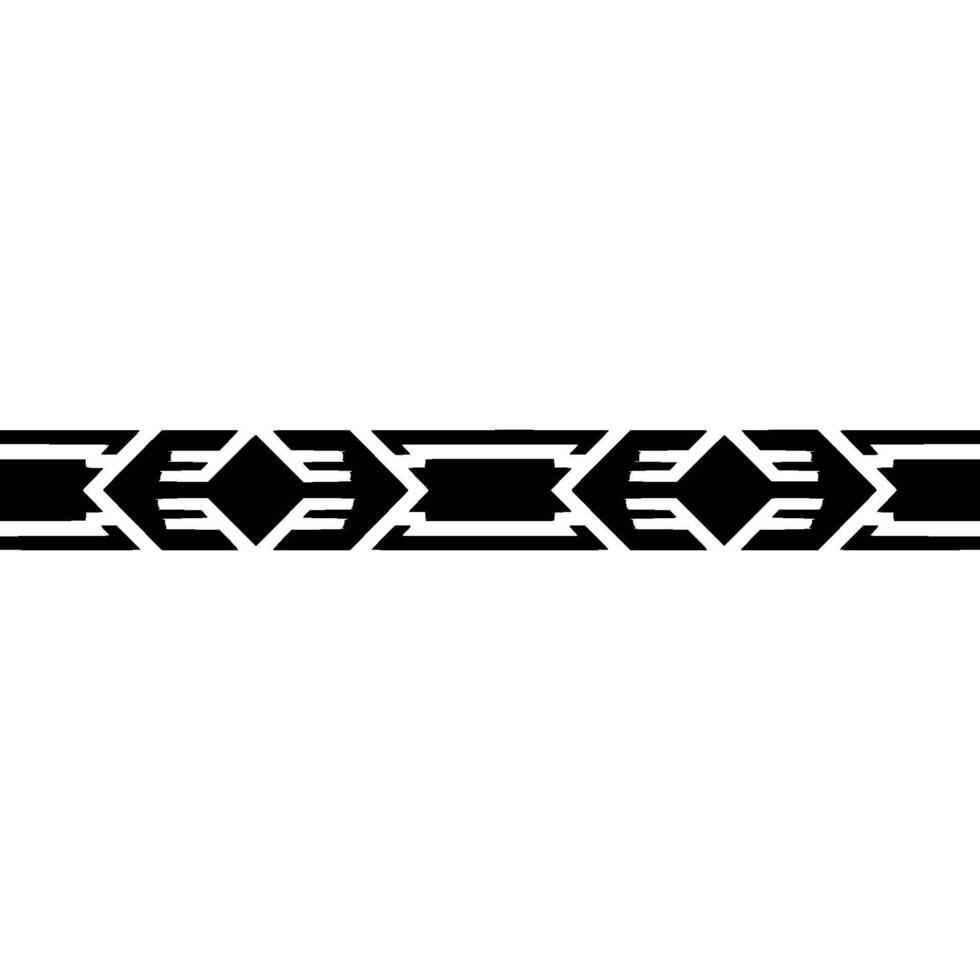Geometric Border Black And Silver Ornament On White vector