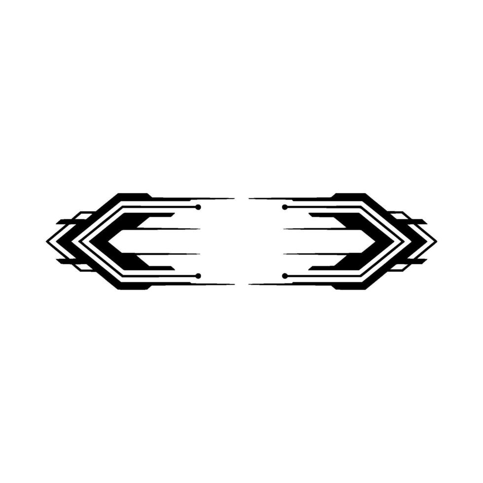 Minimalist Tech Element With Arrows, Geometric Abstract, Modern vector