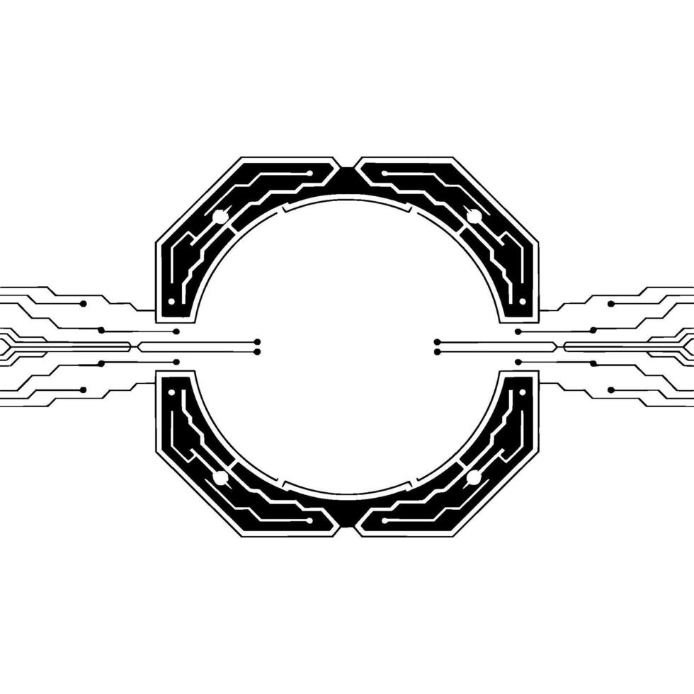 Futuristic Tech Interface Circuitry Octagon vector