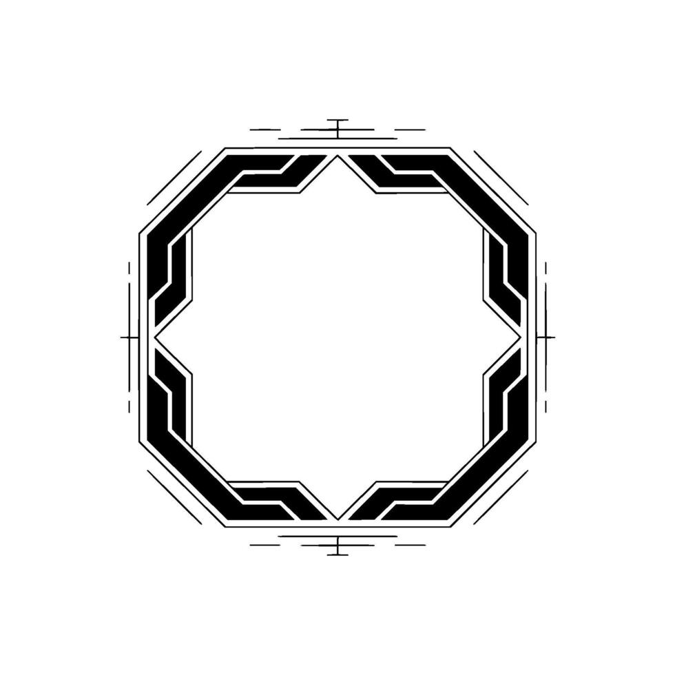 Geometric Black White Border, Minimalist, Abstract Frame vector