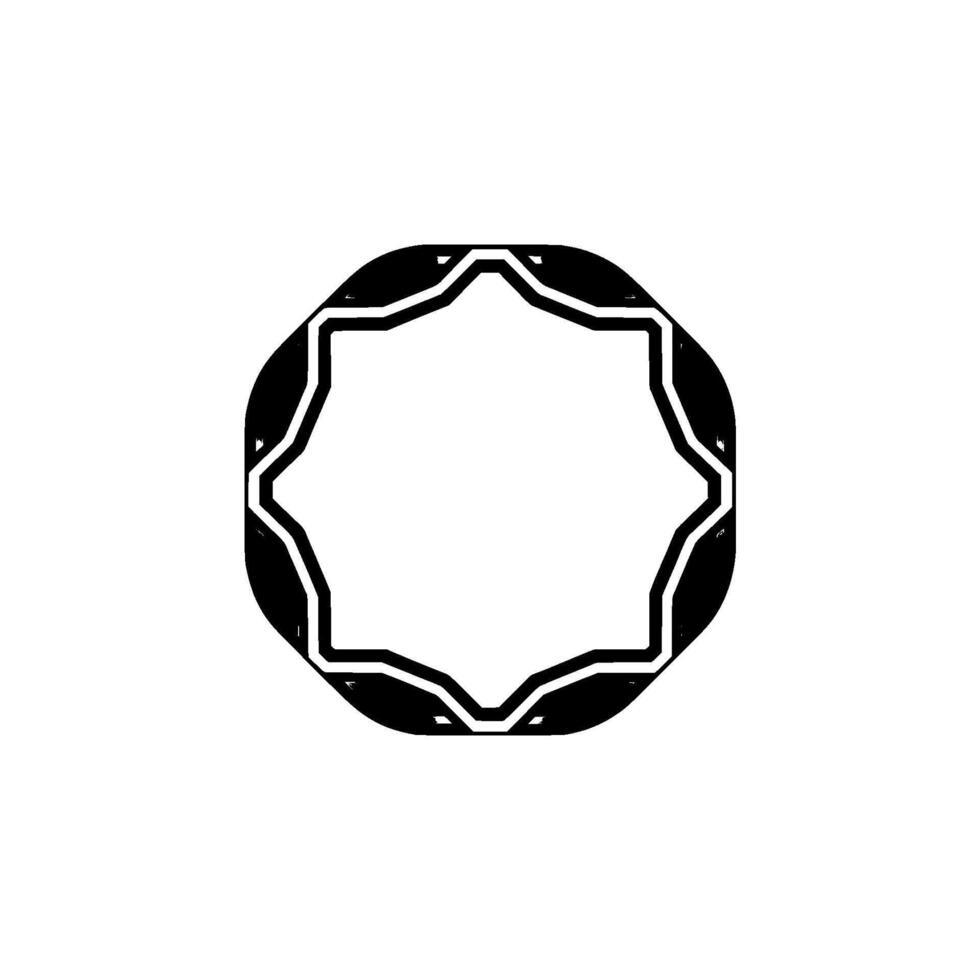 Geometric Octagon Frame, Minimalist On Gray Background vector