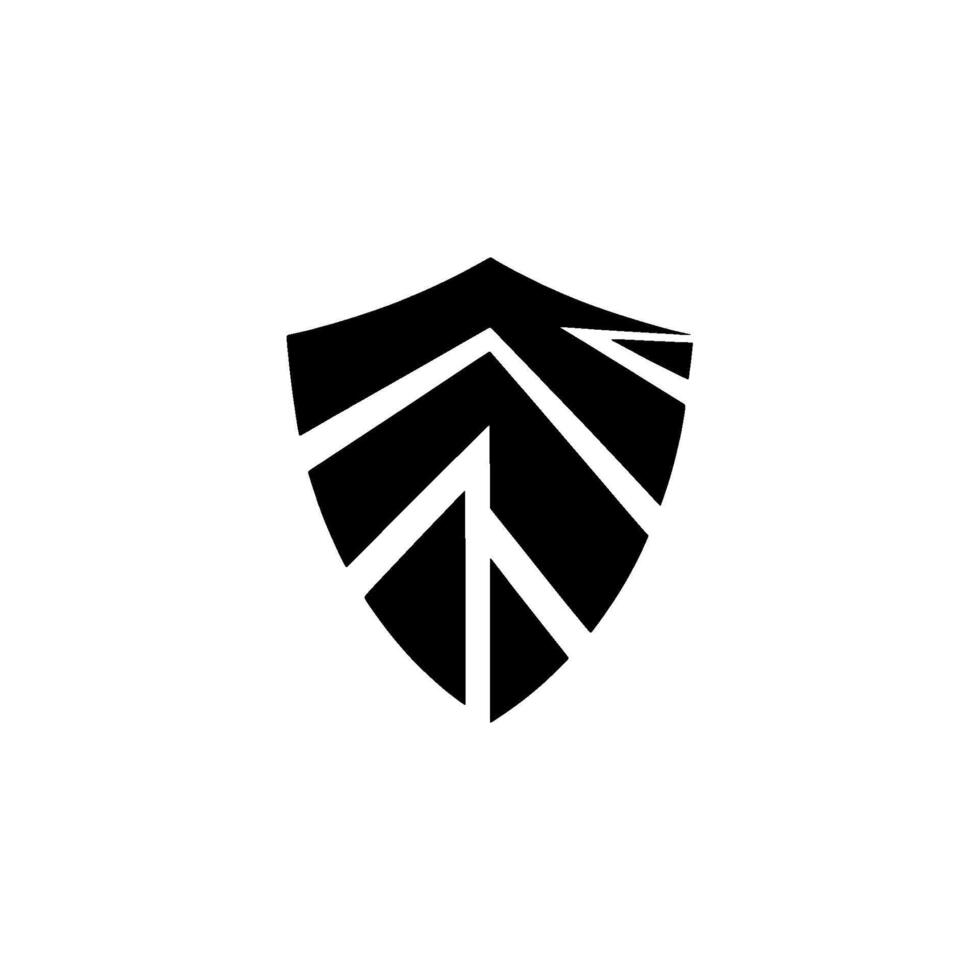 Modern Black Shield With Lines Protection, Security, Abstract vector