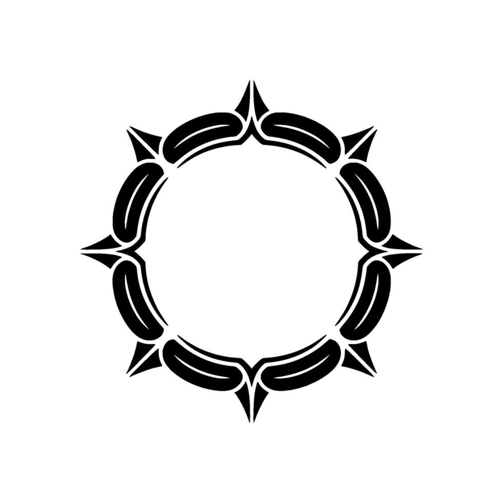 Minimalist Geometric Circle Ornament, Black And White vector