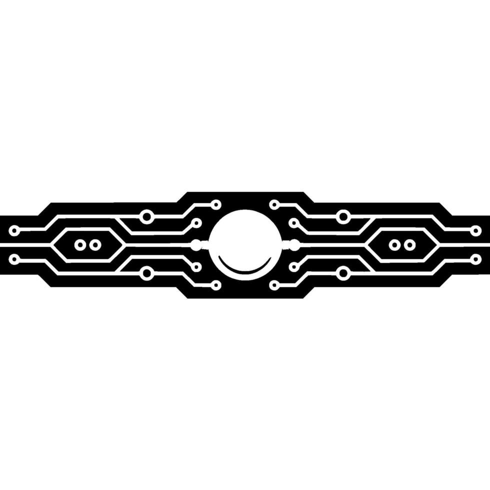 Minimalist Tech Circuit Board, White Background, Futuristic Concept vector