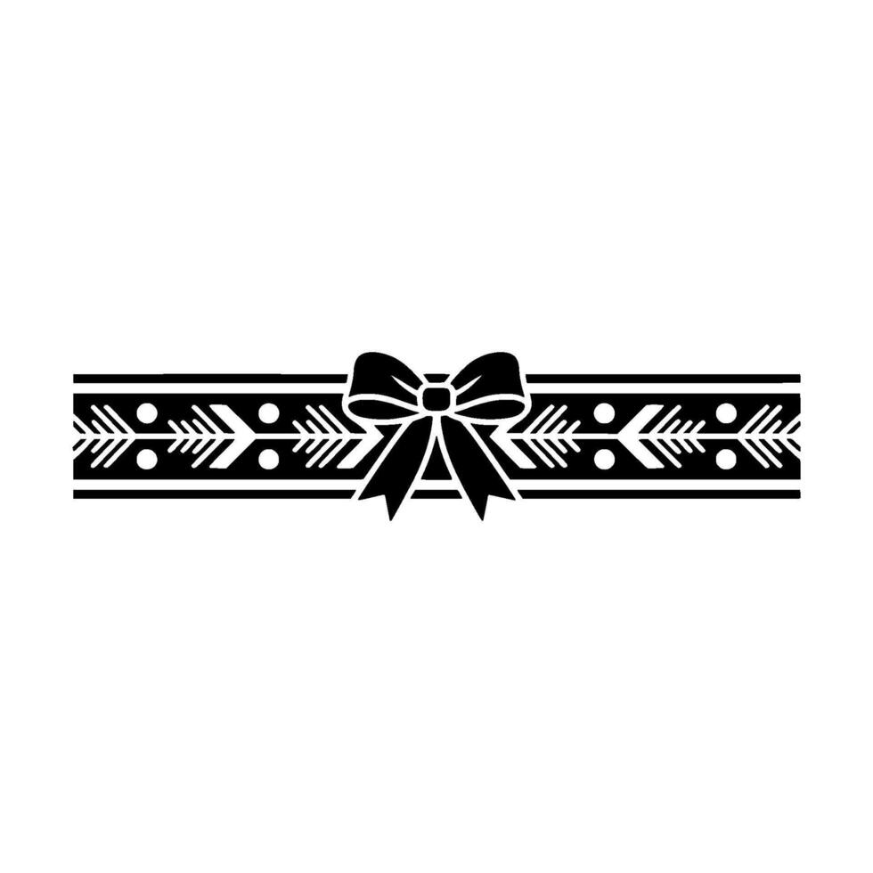 Minimalist Black Bow And Decorative Border Element vector