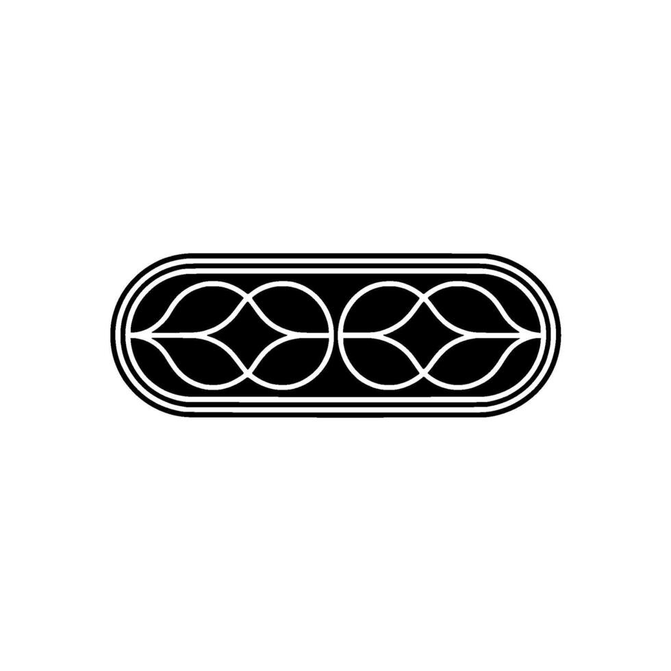 Geometric Black And White Decorative Element, Minimalist vector