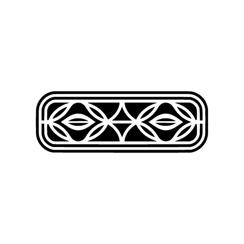 Minimalist Geometric Black And White Decorative Element On White Background vector