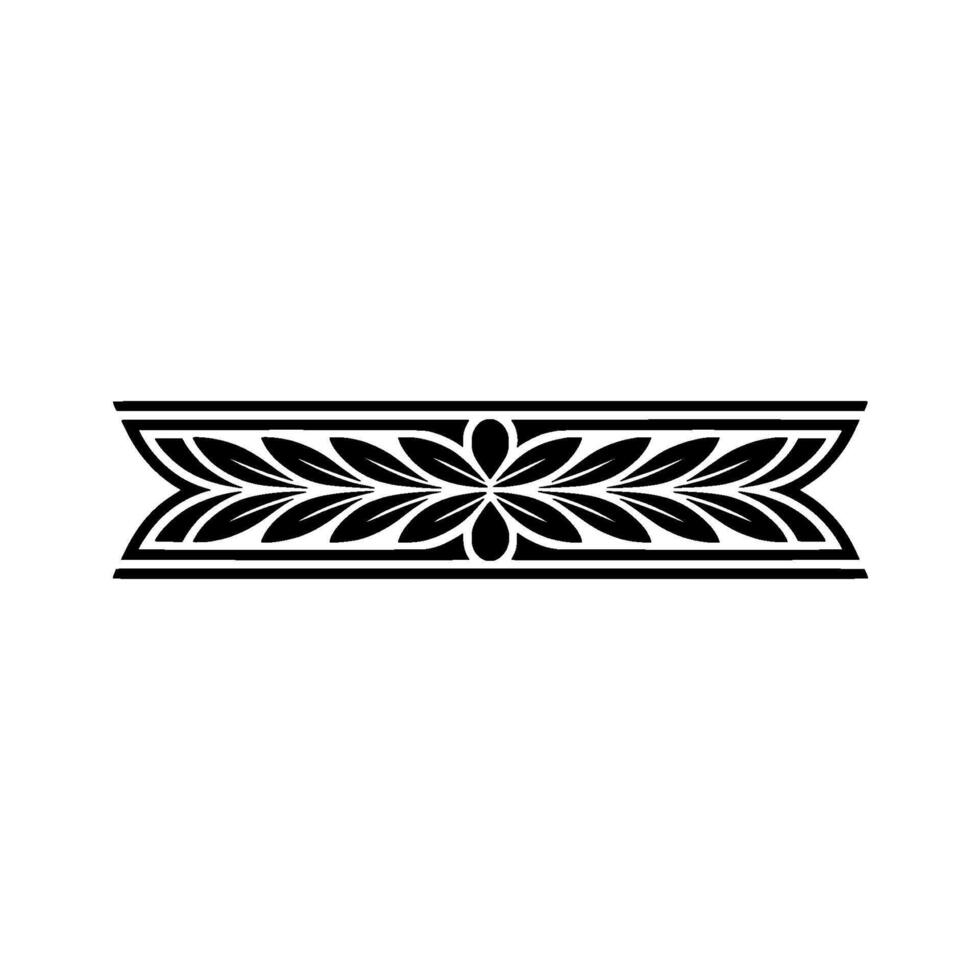 Elegant Black Floral Border On White Background, Illustration - Ornament vector