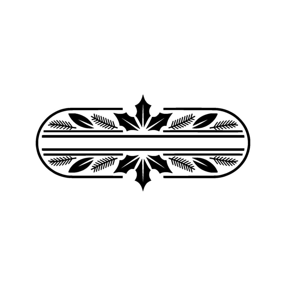 Decorative Black White Floral Oval Frame Element vector