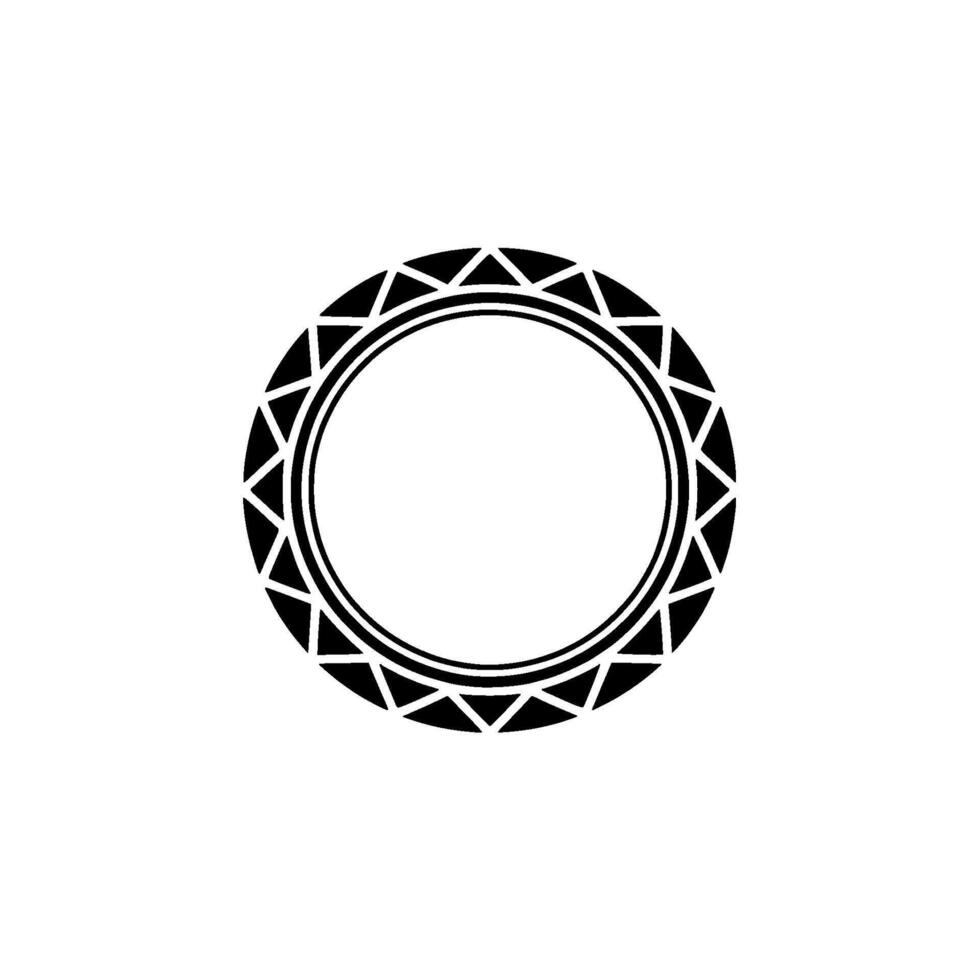 Minimalist Geometric Circle, Black White Emblem On White Background vector