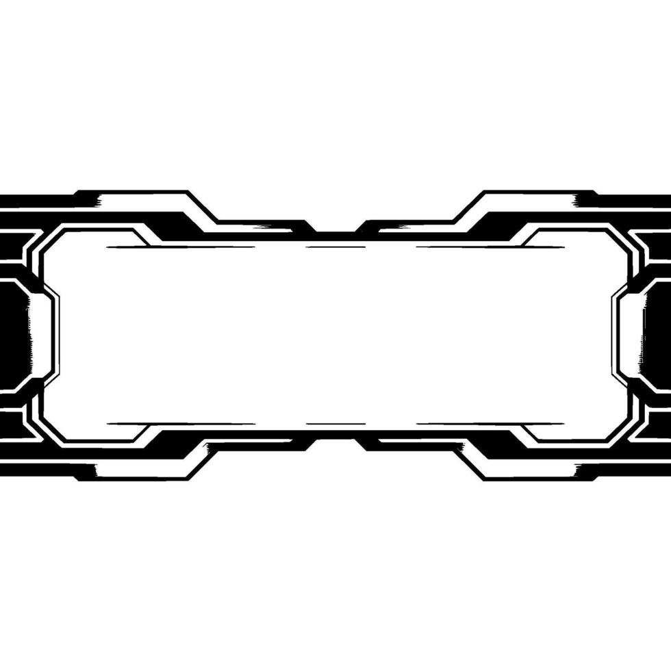 Futuristic Interface Panel Metallic Frame With Blank Space, Grey Background vector